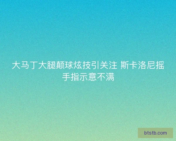 大马丁大腿颠球炫技引关注 斯卡洛尼摇手指示意不满