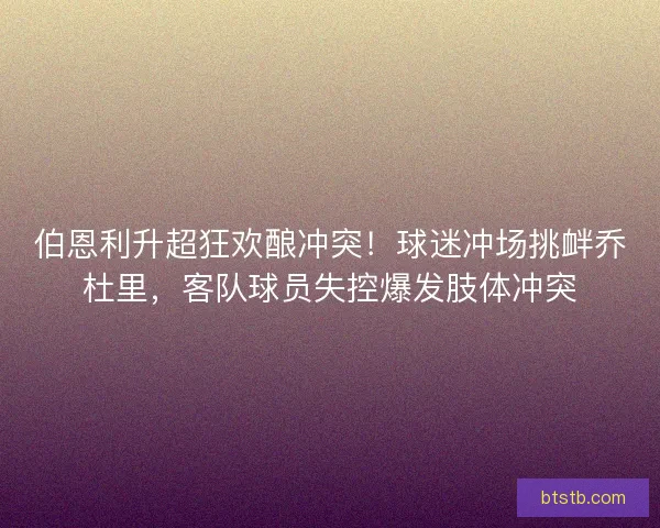 伯恩利升超狂欢酿冲突！球迷冲场挑衅乔杜里，客队球员失控爆发肢体冲突